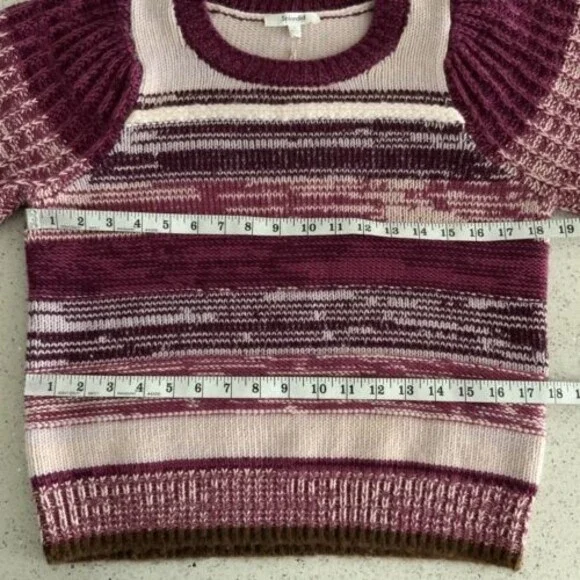 Splendid Collection Sweater S Purple Multi Raya Stripe Wool Blend